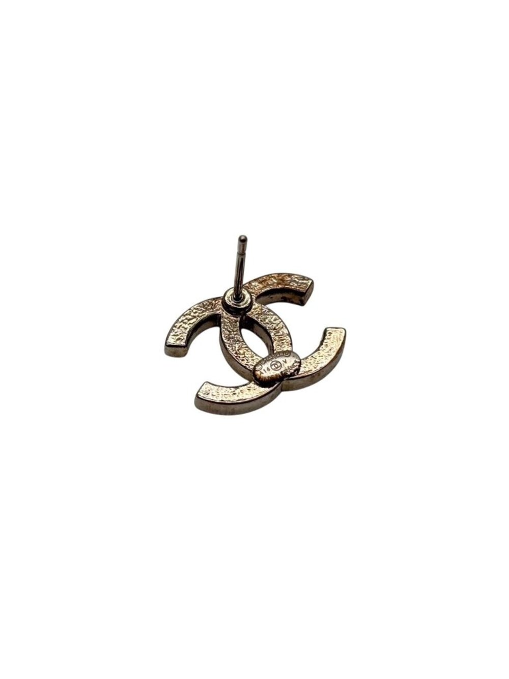 Chanel CC Logo Silver Rhinestone Earrings - Picture 6 of 7